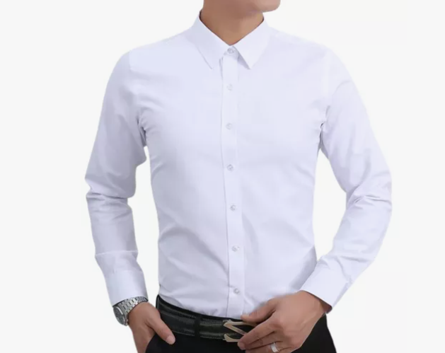 CAMISA SOCIAL MASCULINA MANGA LONGA EM TECIDO CEDRO VIP 65% DE POLIÉSTER 35% DE ALGODÃO